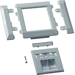 PŁYTKA FRONTOWA 2XRJ45 80MM UNIVERS NHC BEZHALOGENOWA. MALOWANA NA ALUMINIUM - G3234LAN - HAGER - BERKER