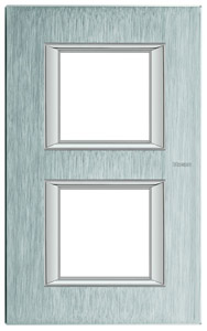 RAMKA PROSTKĄTNA PIONOWA 2X2 MODUŁY BRUSHED CHROME AXOLUTE - HA4802/2CR - LEGRAND