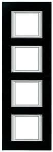 RAMKA PROSTOKĄTNA PIONOWA 4X2 MODUŁY BLACK GLASS AXOLUTE - HA4802/4VNN - LEGRAND