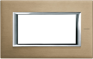 RAMKA PROTOKĄTNA 4 MODUŁY BRUSHED TITANIUM AXOLUTE - HA4804NX - LEGRAND
