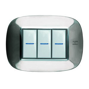 RAMKA OWALNA 3 MODUŁY SHINY ALESSI STEEL AXOLUTE - HB4803AXL - LEGRAND