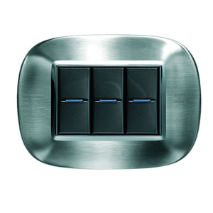 RAMKA OWALNA 3 MODUŁY BRUSHED ALESSI STEEL AXOLUTE - HB4803AXS - LEGRAND