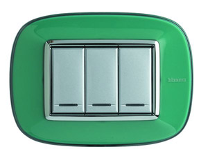 RAMKA OWALNA 3 MODUŁY LIQUID GREEN AXOLUTE - HB4803DV - LEGRAND