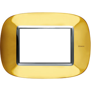 RAMKA OWALNA 3 MODUŁY SHINY GOLD AXOLUTE - HB4803OR - LEGRAND