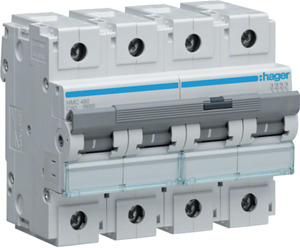 WYŁĄCZNIK NADPRĄDOWY C 80A 4-POLOWY CHARAKTERYSTYKA C MCB  - HMC480 - HAGER - BERKER