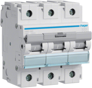 WYŁACZNIK NADPRĄDOWY D 80A 3-POLOWY CHARAKTERYSTYKA D MCB - HMD380 - HAGER - BERKER