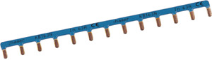 SZYNY GRZEBIENIOWA KOŁKOWA 1-POLOWA 10MM2 13 MODUŁÓW POWŁOKA NIEBIESKA - KB163N - HAGER - BERKER