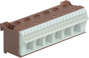 BLOK SAMOZACISKÓW FAZOWY BRĄZOWY 6X16 + 20X4 MM UNIVERS NHC 2 SZEROKOŚĆ 105MM UNIVERS NHC QUICK CONNECT - KN26P - HAGER - BERKER