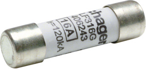 WKŁADKA BEZPIECZNIKOWA 16A 10X38 CYLINDRYCZNA CHARAKTERYSTYKA GG ZWŁOCZNA  - LF316G - HAGER - BERKER