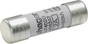 WKŁADKA BEZPIECZNIKOWA 2A 14X51 CYLINDRYCZNA CHARAKTERYSTYKA GG ZWŁOCZNA  - LF402G - HAGER - BERKER