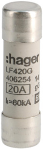 WKŁADKA BEZPIECZNIKOWA 20A 14X51 CHARAKTERYSTYKA GG ZWŁOCZNA  - LF420G - HAGER - BERKER