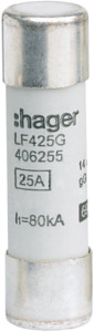 WKŁADKA BEZPIECZNIKOWA 25A 14X51 CHARAKTERYSTYKA GG ZWŁOCZNA - LF425G - HAGER - BERKER