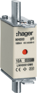 WKŁADKA BEZPIECZNIKOWA 10A NH00 CHARAKTERYSTYKA GG ZWŁOCZNA  - LNH00010M6 - HAGER - BERKER