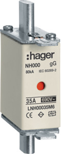 WKŁADKA BEZPIECZNIKOWA 35A NH00 CHARAKTERYSTYKA GG ZWŁOCZNA  - LNH00035M6 - HAGER - BERKER