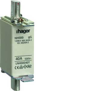 WKŁADKA BEZPIECZNIKOWA NH000 40A TYP AC CHARAKTERYSTYKA GG ZWŁOCZNA  - LNH00040T - HAGER - BERKER