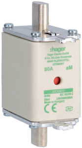 WKŁADKA BEZPIECZNIKOWA 80A NH00 CHARAKTERYSTYKA AM SILNIKOWA  - LNH00080M6A - HAGER - BERKER