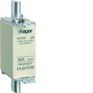 WKŁADKA BEZPIECZNIKOWA NH000 80A TYP AC CHARAKTERYSTYKA GG ZWŁOCZNA - LNH00080T - HAGER - BERKER