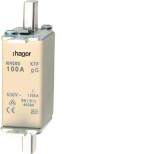 WKŁADKA BEZPIECZNIKOWA NH000 100A TYP AC CHARAKTERYSTYKA GG ZWŁOCZNA - LNH00100T - HAGER - BERKER