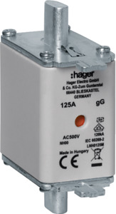 WKŁADKA BEZPIECZNIKOWA 125A NH00 CHARAKTERYSTYKA GG ZWŁOCZNA + TOR SYGNALIZACYJNY  - LNH0125M - HAGER - BERKER