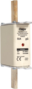 WKŁADKA BEZPIECZNIKOWA 50A NH1 CHARAKTERYSTYKA GG ZWŁOCZNA  - LNH1050M6 - HAGER - BERKER