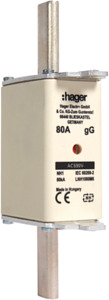 WKŁADKA BEZPIECZNIKOWA 80A NH1 CHARAKTERYSTYKA GG ZWŁOCZNA - LNH1080M6 - HAGER - BERKER