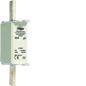 WKŁADKA BEZPIECZNIKOWA 80A NH1C CHARAKTERYSTYKA GG ZWŁOCZNA - LNH1080T - HAGER - BERKER