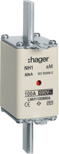 WKŁADKA BEZPIECZNIKOWA 100A NH1 CHARAKTERYSTYKA AM SILNIKOWA - LNH1100M6A - HAGER - BERKER