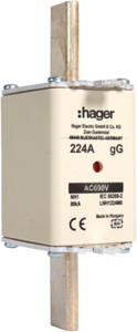 WKŁADKA BEZPIECZNIKOWA 224A NH1 CHARAKTERYSTYKA GG ZWŁOCZNA - LNH1224M6 - HAGER - BERKER