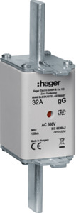 WKŁADKA BEZPIECZNIKOWA 32A NH2C CHARAKTERYSTYKA GG ZWŁOCZNA + TOR SYGNALIZACYJNY  - LNH2032M - HAGER - BERKER