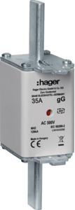 WKŁADKA BEZPIECZNIKOWA 35A NH2C CHARAKTERYSTYKA GG ZWŁOCZNA + TOR SYGNALIZACYJNY  - LNH2035M - HAGER - BERKER