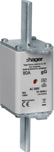 WKŁADKA BEZPIECZNIKOWA 80A NH2C CHARAKTERYSTYKA GG ZWŁOCZNA+ TOR SYGNALIZACYJNY  - LNH2080M - HAGER - BERKER