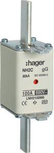 WKŁADKA BEZPIECZNIKOWA 100A NH2 CHARAKTERYSTYKA GG ZWŁOCZNA - LNH2100M6 - HAGER - BERKER