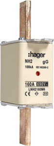 WKŁADKA BEZPIECZNIKOWA 160A NH2 CHARAKTERYSTYKA GG ZWŁOCZNA - LNH2160M6 - HAGER - BERKER