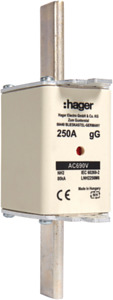 WKŁADKA BEZPIECZNIKOWA 250A NH2 CHARAKTERYSTYKA GG ZWŁOCZNA - LNH2250M6 - HAGER - BERKER