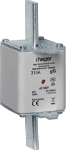 WKŁADKA BEZPIECZNIKOWA 315A NH3C CHARAKTERYSTYKA GG + TOR SYGNALIZACYJNY  - LNH3315M - HAGER - BERKER