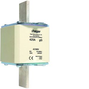 WKŁADKA BEZPIECZNIKOWA 425A NH3 CHARAKTERYSTYKA GG ZWŁOCZNA ZWŁOCZNA - LNH3425T - HAGER - BERKER