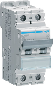 WYŁĄCZNIK NAPRĄDOWY C 13A 2-POLOWY CHARAKTERYSTYKA C MCB  - NCN213 - HAGER - BERKER