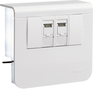 NOŚNIK URZĄDZEŃ 20X55 + 2X GNIAZDO RJ45 KAT.6 BIAŁY SL - SL200559079010 - HAGER - BERKER