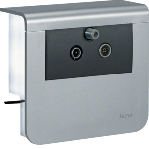 NOŚNIK URZĄDZEŃ 20X55 + GNIAZDO RTV ALUMINIUM SL - SL20055908D1 - HAGER - BERKER