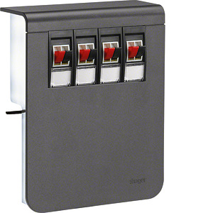 NOŚNIK URZĄDZEŃ 20X115 4 X GNIAZDO GŁOŚNIKOWE CZARNY SL - SL201159249011 - HAGER - BERKER