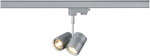 REFLEKTOR MAX. 50W 2X GU10 SREBRNOSZARY WRAZ Z ADAPTEREM 3-FAZOWYM BIMA II - 152232 - SPOTLINE