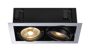 OPRAWKA SUFITOWA 2X75W GU10 CHROM/CZARNY MAT AIXLIGHT FLAT DOUBLE ES111  - 154612 - SPOTLINE