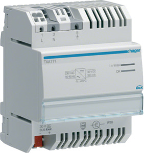 ZASILACZ KNX 1X30V DC 32A MA KNX RF - TXA111 - HAGER - BERKER