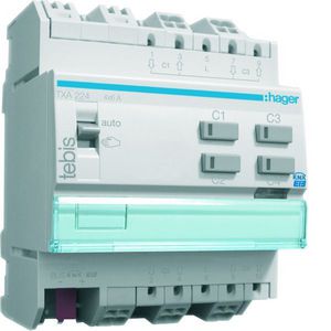 STEROWNIK ŻALUZJI 4-KANAŁOWY 6A 230V AC 4 MODUŁY - TXA224 - HAGER - BERKER