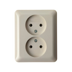 GNIAZDO PODWÓJNE BEZ UZIEMIENIA KOMPLET KREMOWY MODUL 2 *PRODUKT WYCOFANY Z OFERTY*  - 61675402 - HAGER - BERKER