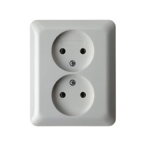 GNIAZDO PODWÓJNE BEZ UZIEMIENIA KOMPLET BIAŁY MODUL 2 *PRODUKT WYCOFANY Z OFERTY*  - 61675409 - HAGER - BERKER
