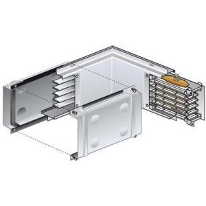 ŁĄCZNIK KĄTOWY POZIOMY LEWY (0,3+0,3M) 400A IP55 ALUMINIUM MR - 50400314 - LEGRAND
