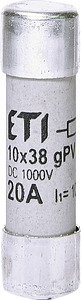 WKŁADKA BEZPIECZNIKOWA CYLINDRYCZNA 20A CH10X38 PV  - 002625108 - ETI
