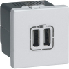 GNIAZDO ZASILAJĄCE 2 X USB 1500 MA - ALUMINIUM MOSAIC  - 079394 - LEGRAND