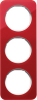 RAMKA POTRÓJNA AKRYL PRZEŹROCZYSTY CZERWONY/BIAŁY R.1 - 10132349 - HAGER - BERKER